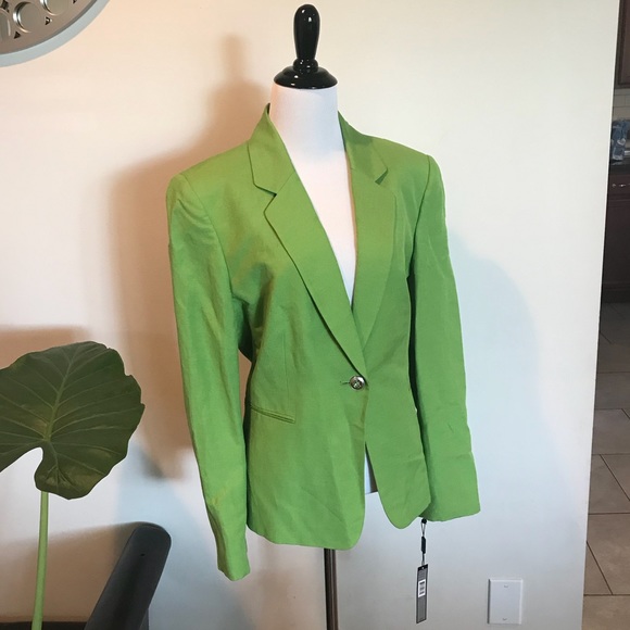 Tahari Jackets & Blazers - NWT. Tahari ASL Lime Green Linen Suit Jacket